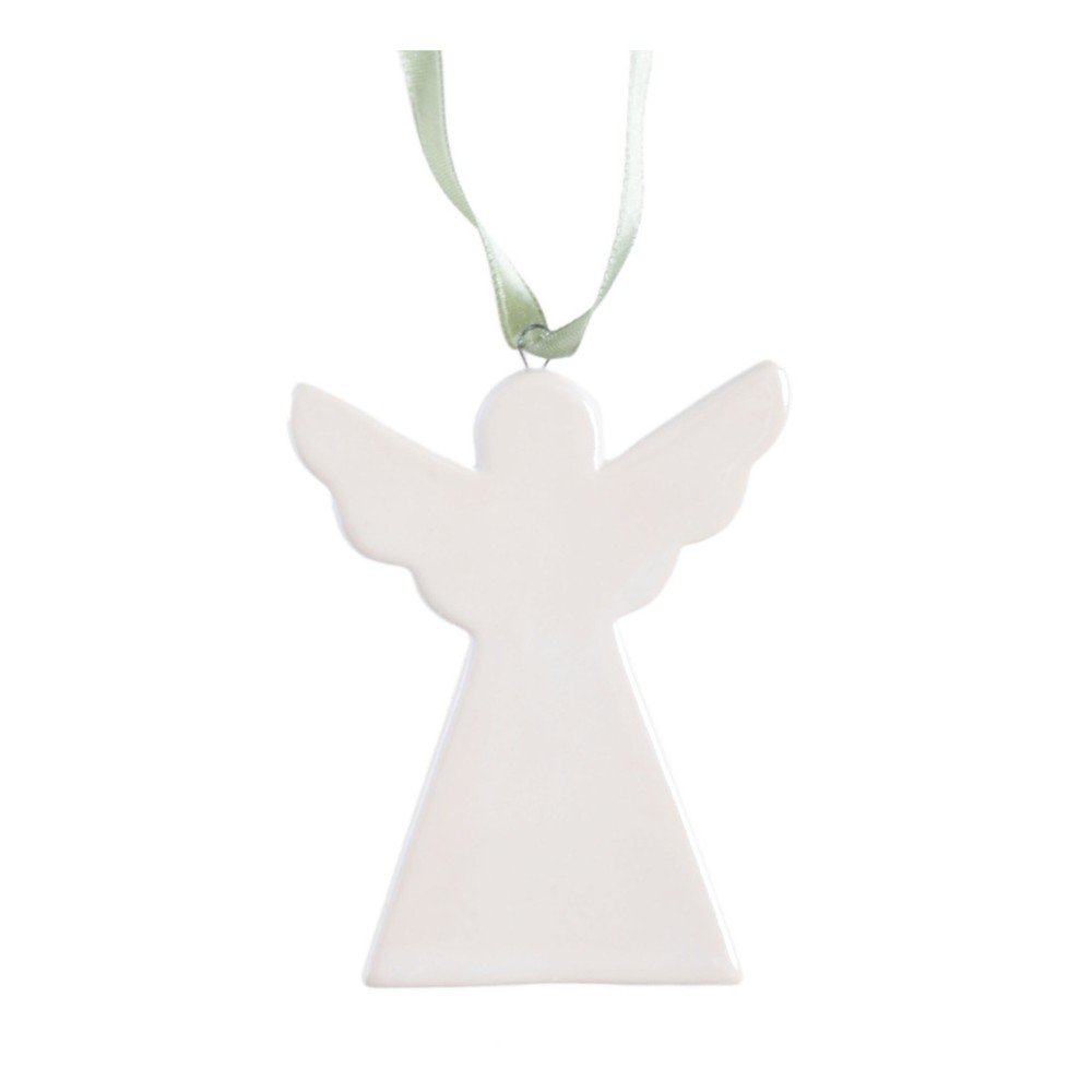 Bílá zavěsná keramická dekorace Ewax Angel v:1130230