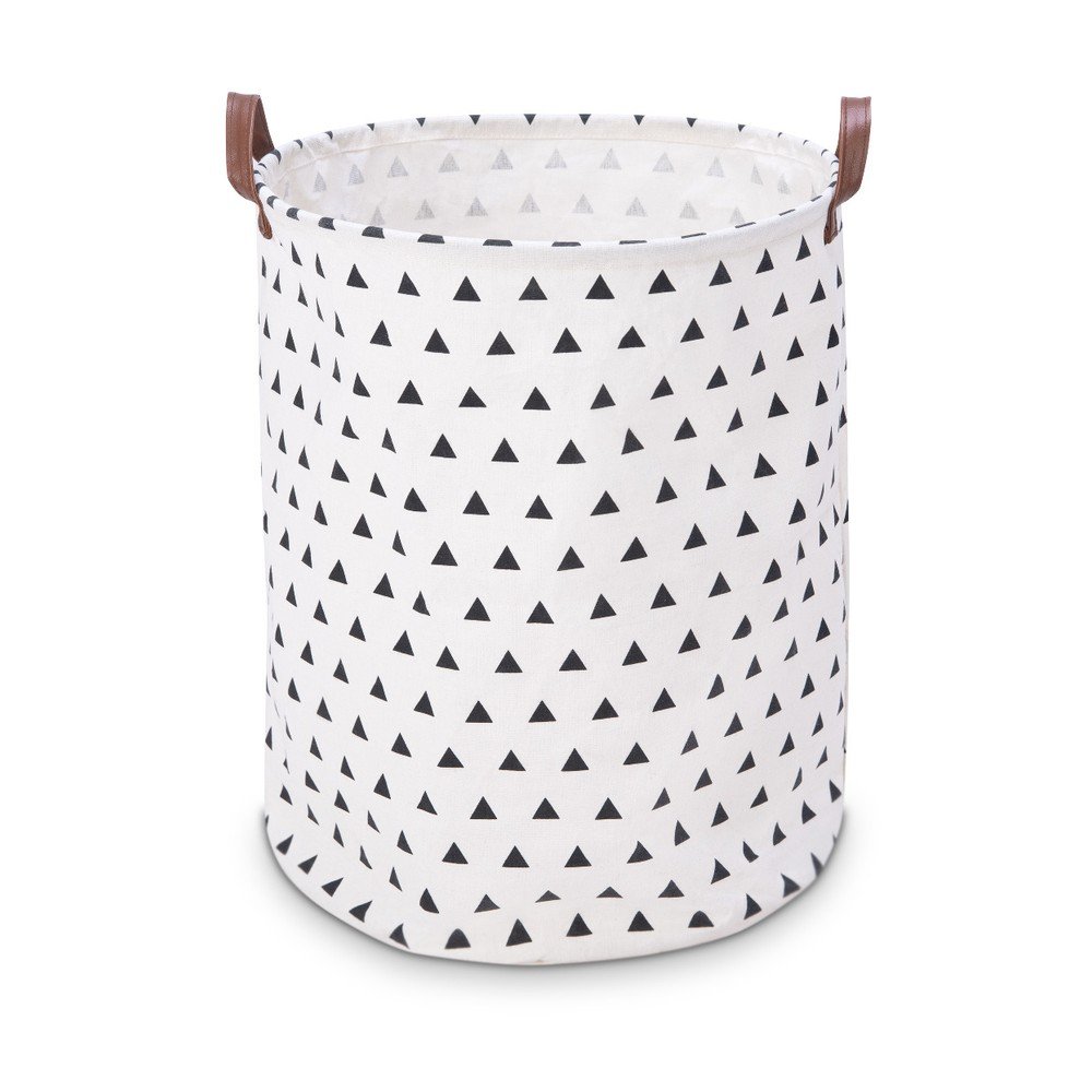 Bílý úložný košík KICOTI Triangles, ø 40 cm v:1250584