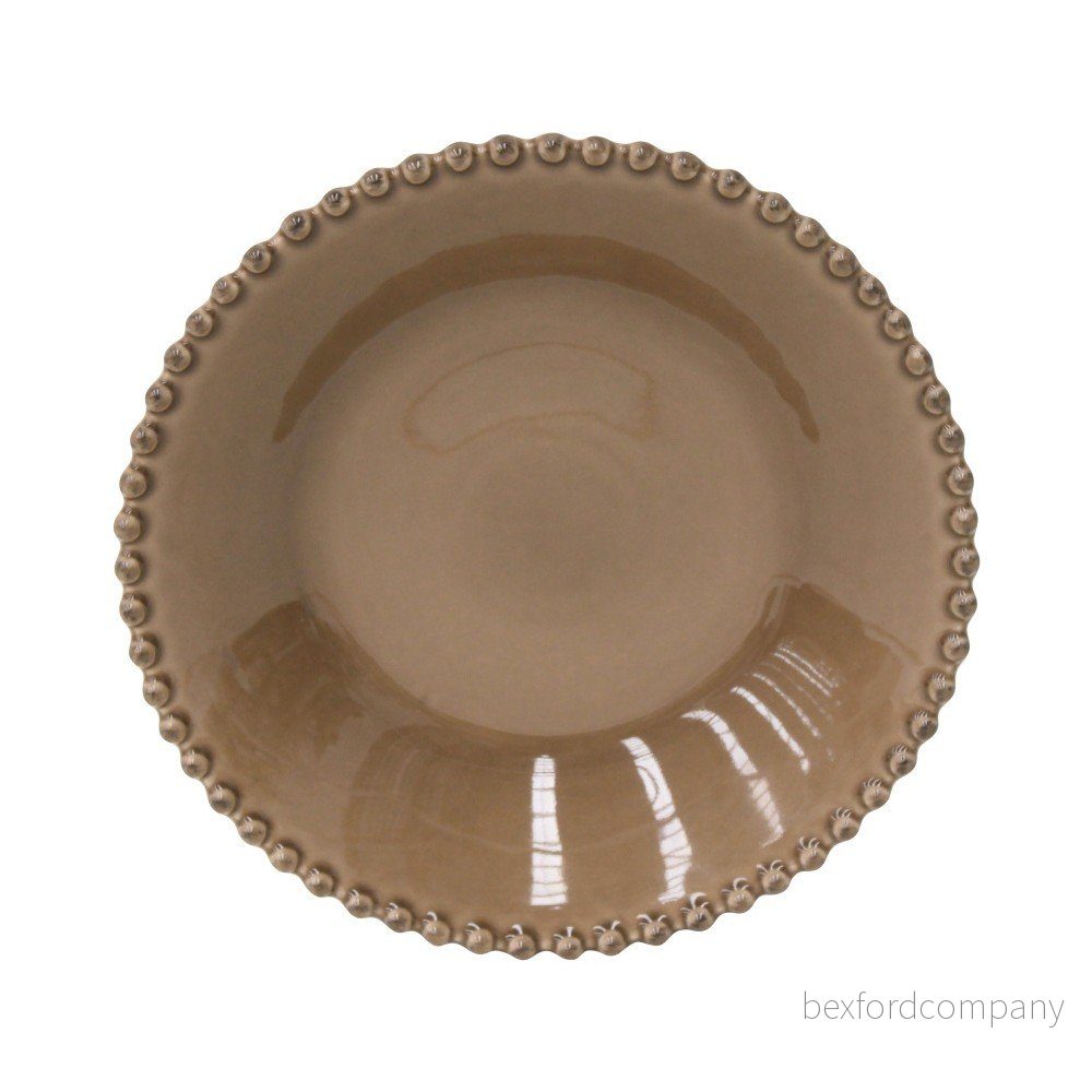 Kakaově hnědý kameninový talíř na polévku Costa Nova Pearl, ⌀ 24 cm v:805012