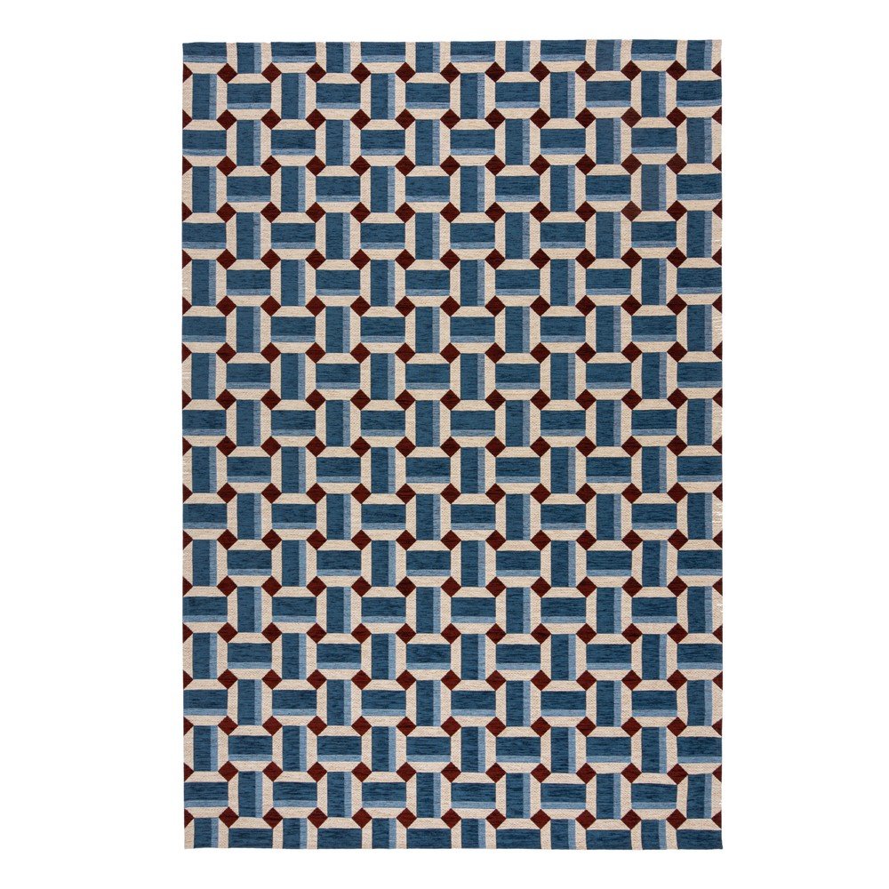 Modrý koberec 155x230 cm Lennox Geometric – Flair Rugs v:1726318