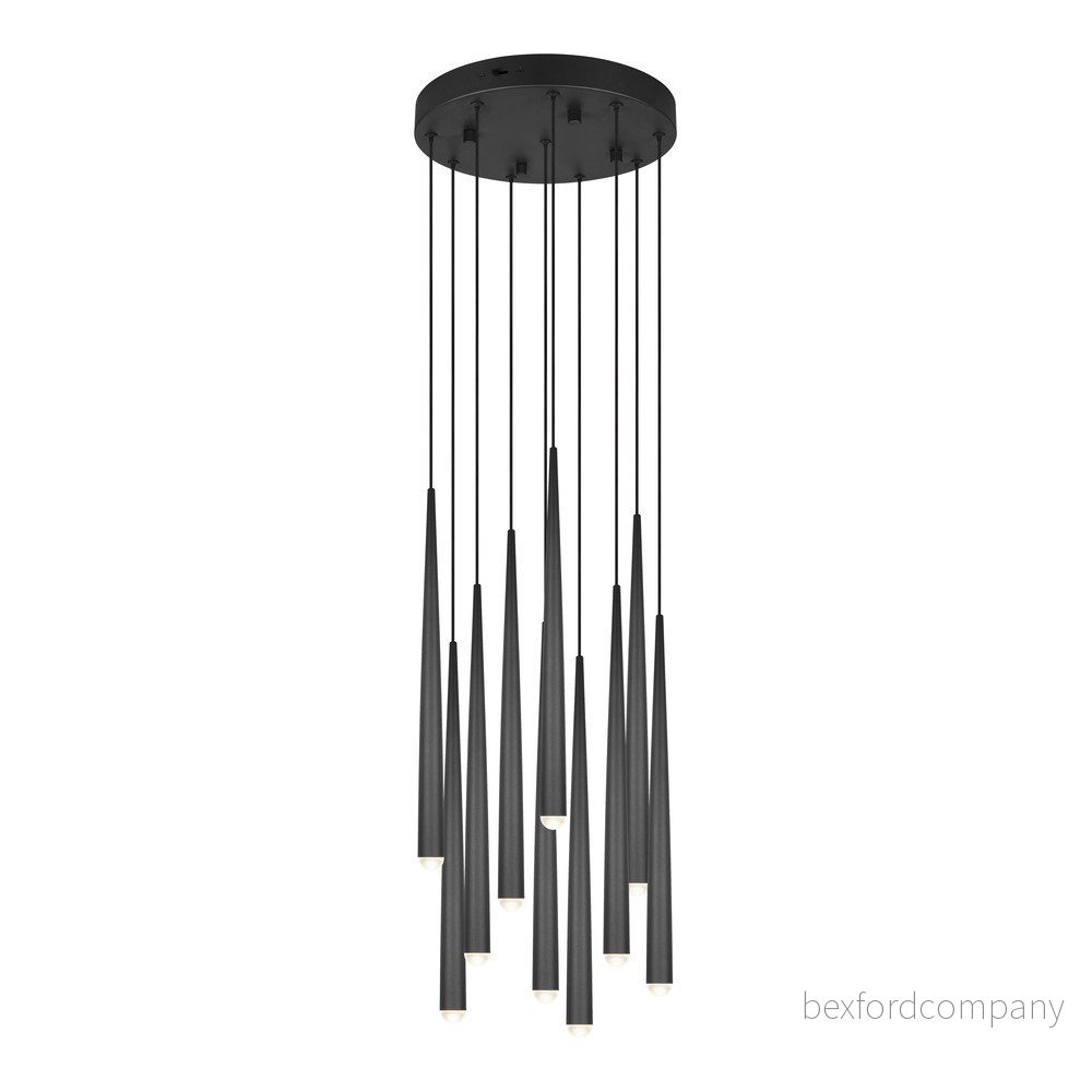 Černé LED závěsné svítidlo ø 30 cm Cala – Trio Select v:1811128