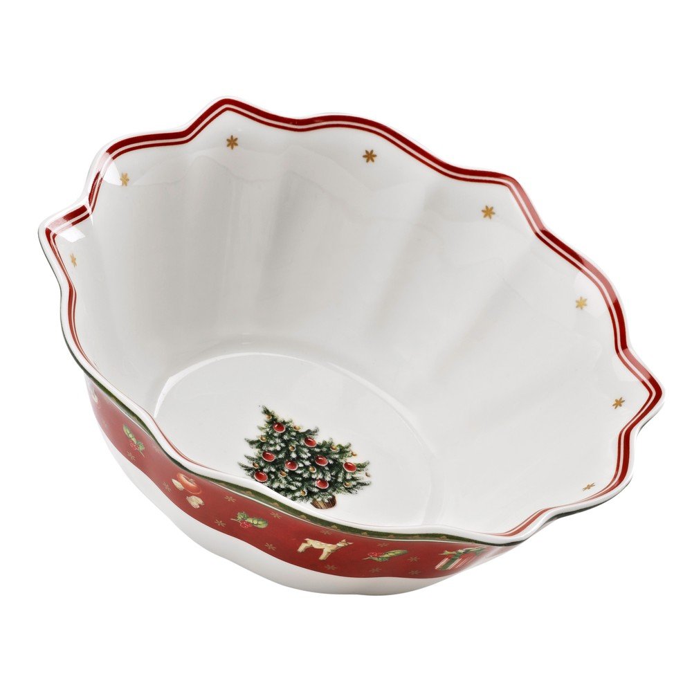 Bílo-červená porcelánová vánoční mísa Toy's Delight Villeroy&Boch, ø 32 cm v:1380017