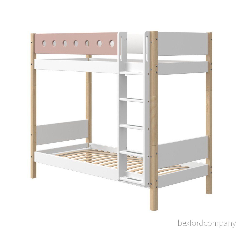 Růžovo-bílá dětská palanda s nohami z březového dřeva Flexa White, výška 183,5 cm v:1300854