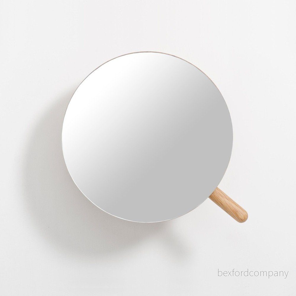 Nástěnné zvětšovací zrcadlo s dřevěným rámem ø 18 cm Slimline – Wireworks v:1290936