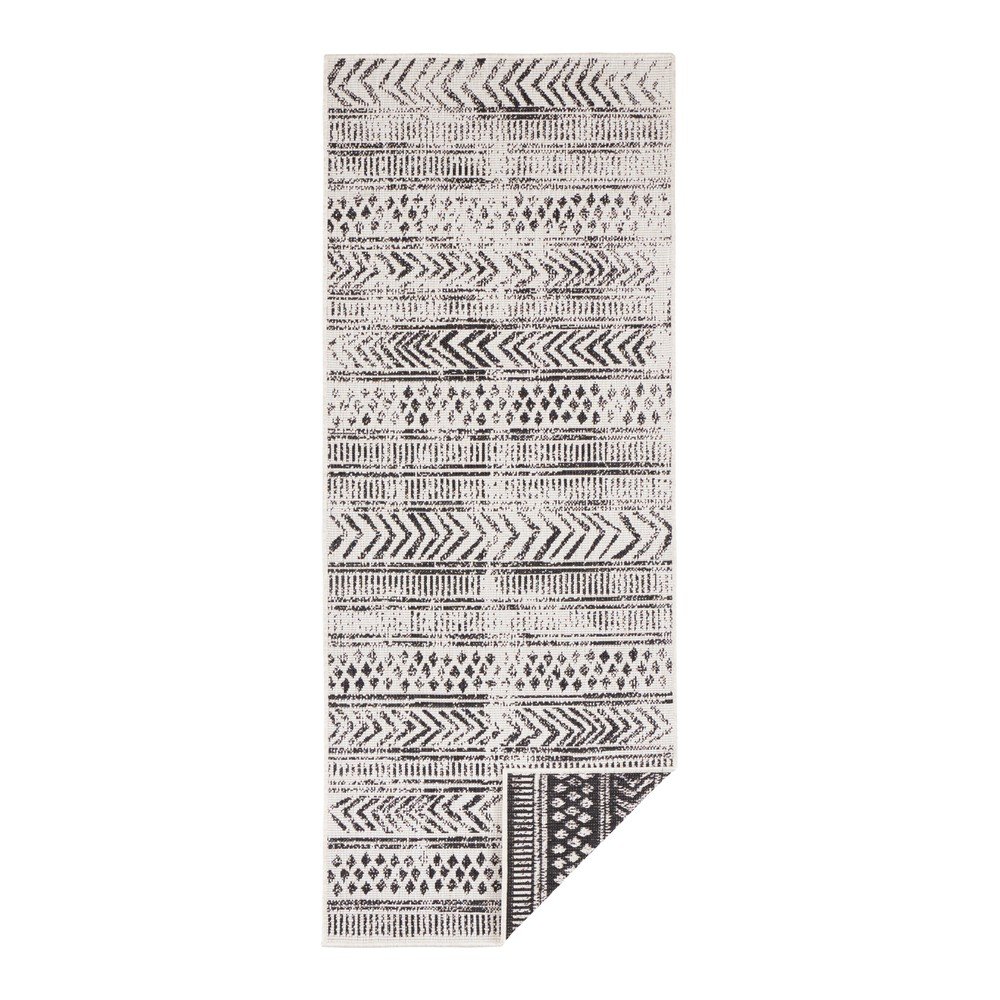 Černo-krémový venkovní koberec NORTHRUGS Biri, 80 x 350 cm v:1337847