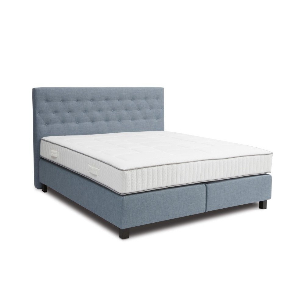Modrá boxspring postel Revor Venezia, 200 x 200 cm v:756106