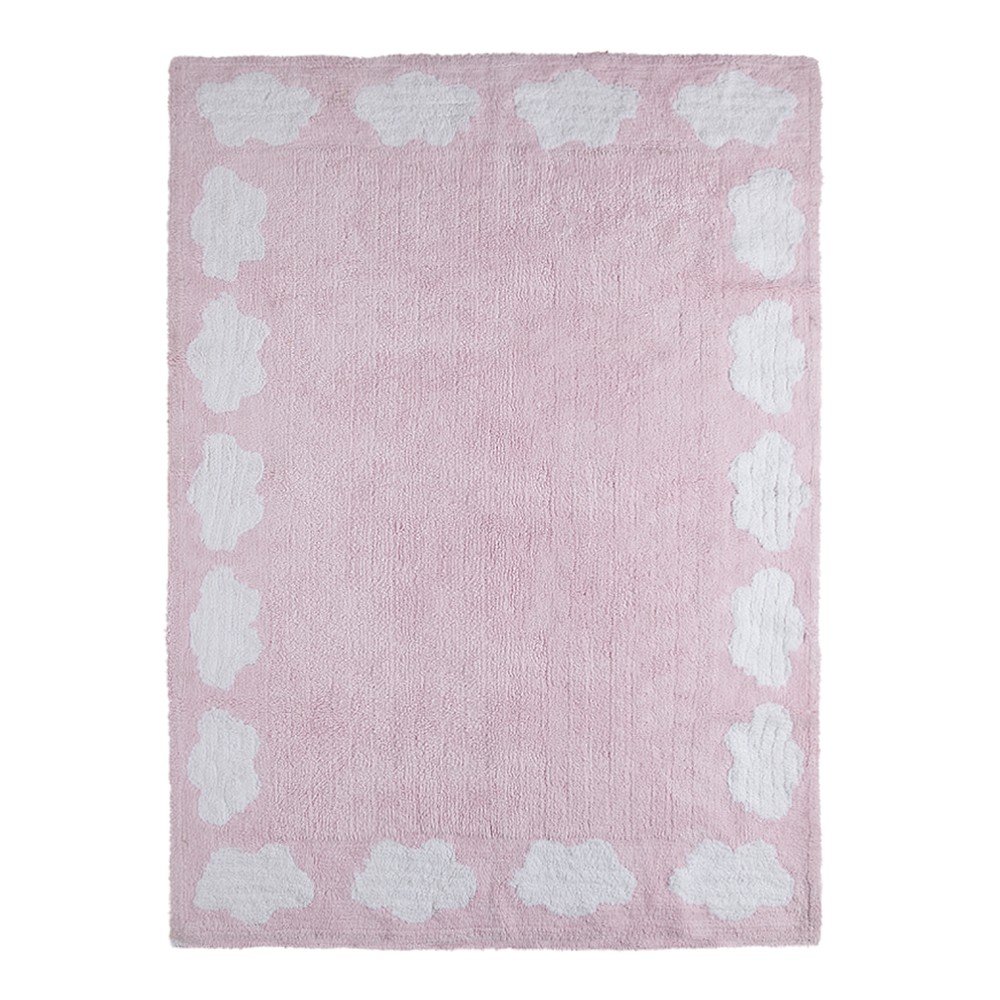 Růžový bavlněný koberec Happy Decor Kids Clouds, 160 x 120 cm v:852090