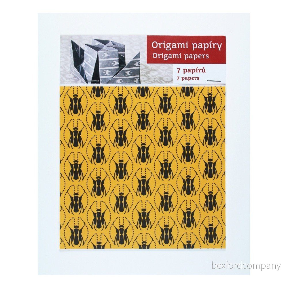 Černo-žluté origami papíry Calico v:692826