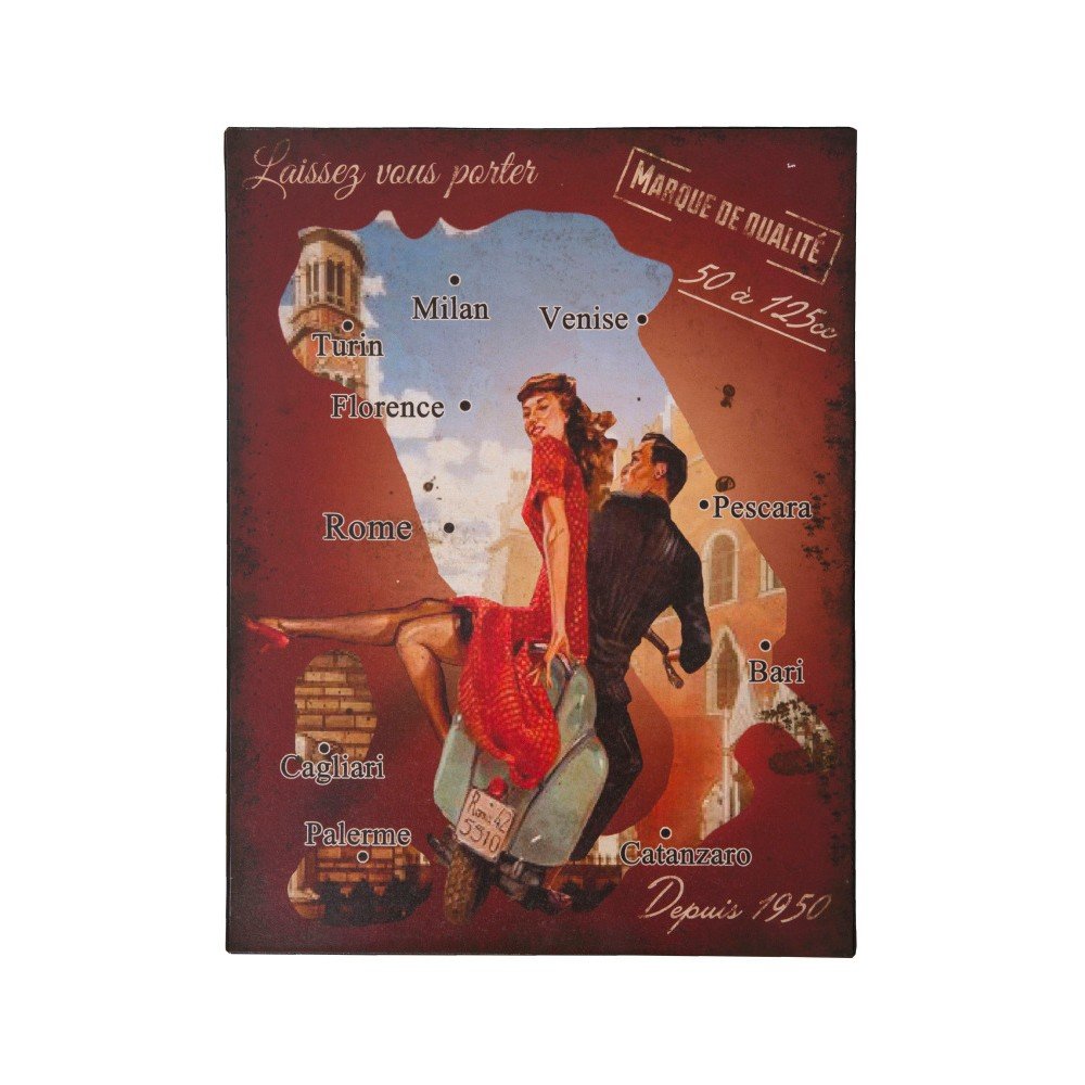 Kovová cedule Antic Line Carte Italie, 25 x 33 cm v:992946