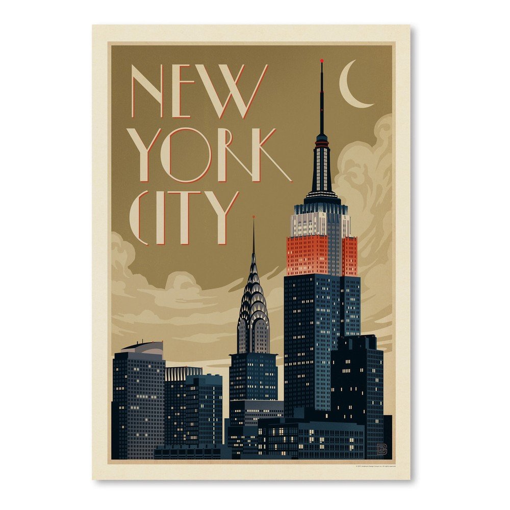 Plakát Americanflat NYC Skyline, 42 x 30 cm v:1174368