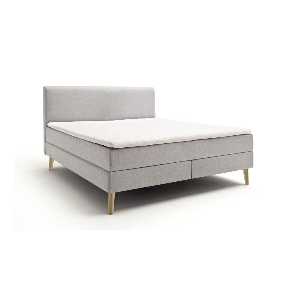 Světle šedá boxspring postel 180x200 cm Greta – Meise Möbel v:1443819