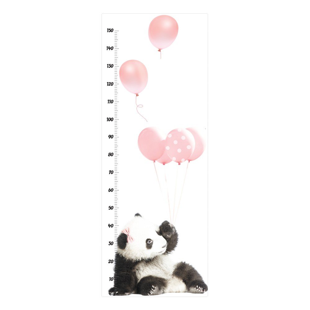 Nástěnná samolepka s měřítkem výšky Dekornik Pink Panda, 60 x 160 cm v:980812