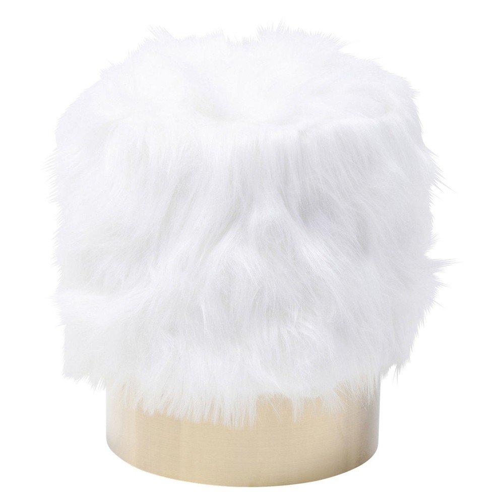 Bílá stolička se syntetickou kožešinou Kare Design Cherry, ∅ 35 cm v:1089202