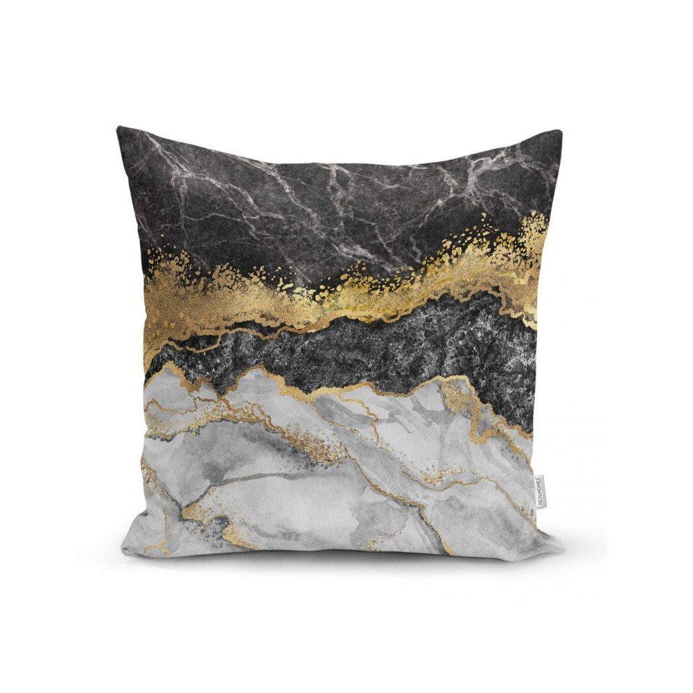 Povlak na polštář Minimalist Cushion Covers BW Marble With Golden Lines, 45 x 45 cm v:1323958