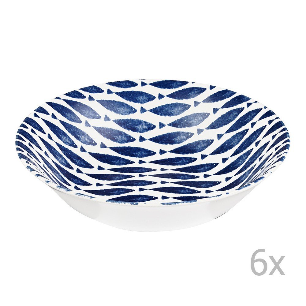 Sada 6 hlubokých talířů Churchill China Couture Fishie, ⌀ 22 cm v:851798