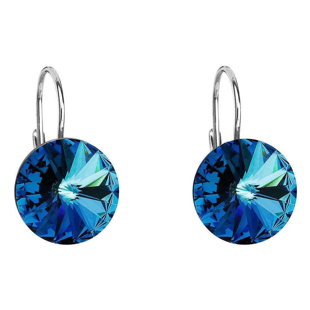 Tmavě modré náušnice ze stříbra se Swarovski krystaly Je Veux Herno, ⌀ 12 mm v:1152258