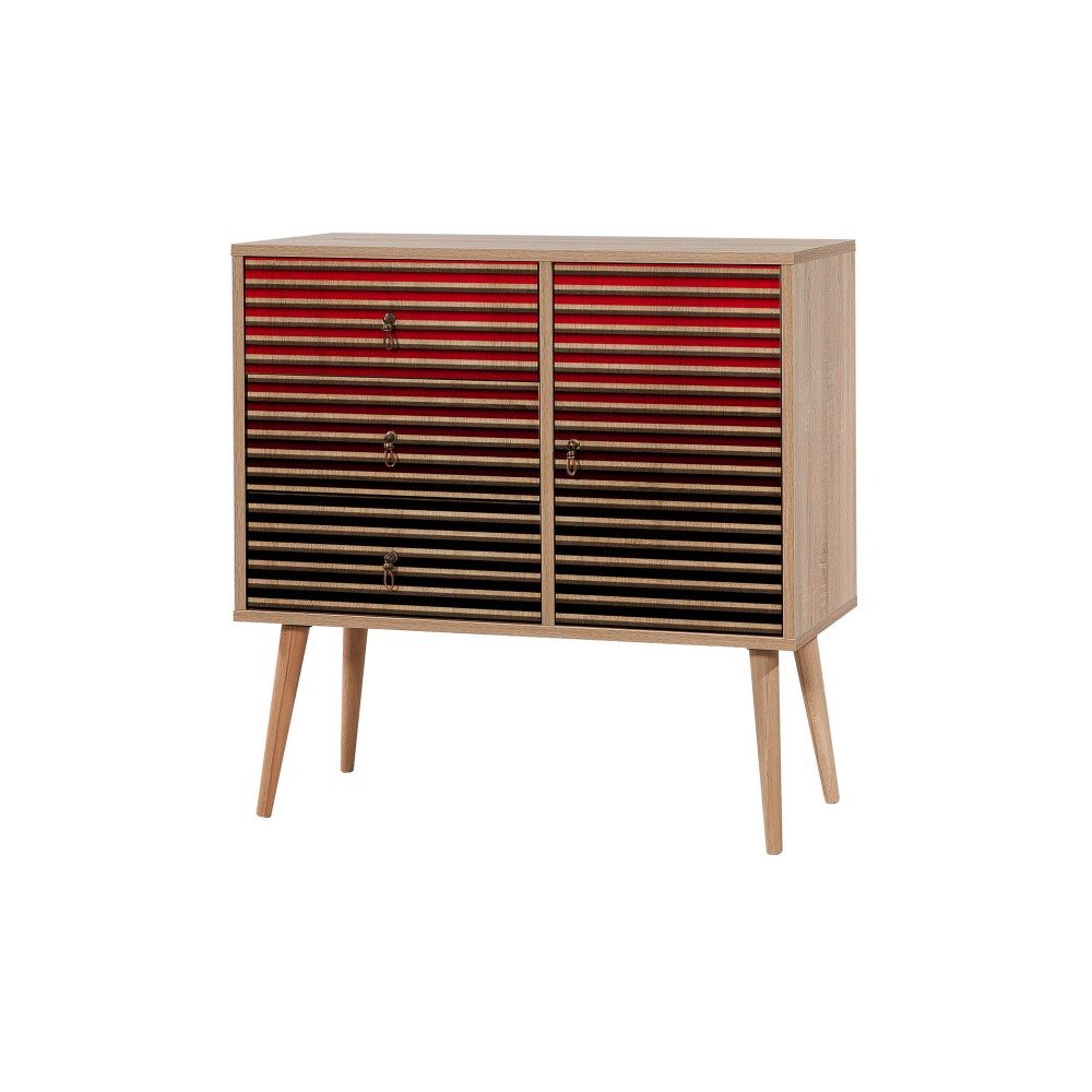 Komoda se 3 zásuvkami Verybox Red Classic, 90 x 90 cm v:1284584
