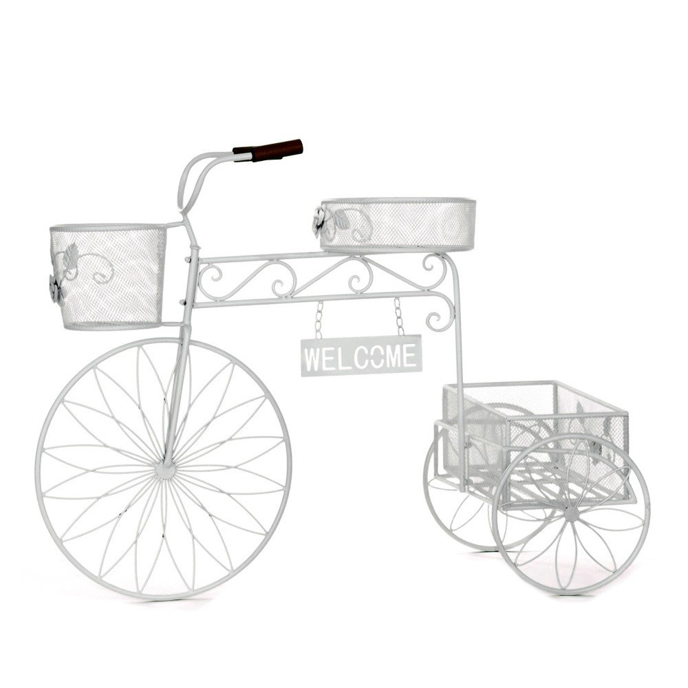 Bílý stojan na květináče Soho And Deco Bicycle v:824734