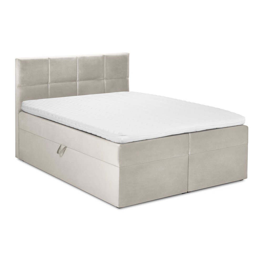 Béžová boxspring postel s úložným prostorem 180x200 cm Mimicry – Mazzini Beds v:1360033