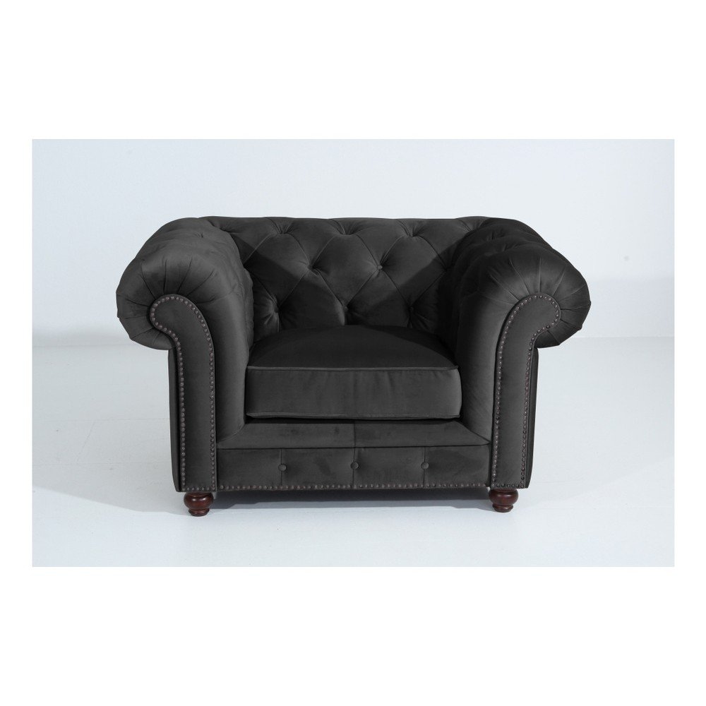 Tmavě šedé křeslo Max Winzer Orleans Velvet v:909424