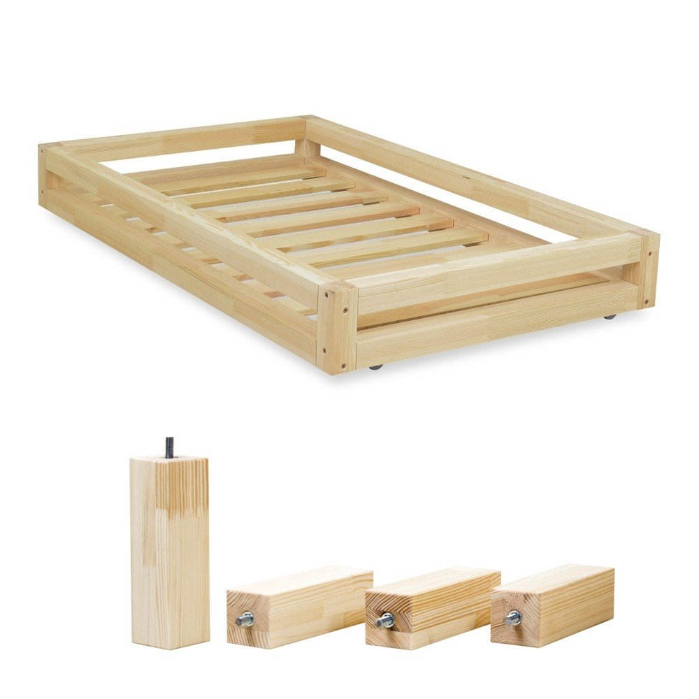 Set přírodní zásuvky pod postel a 4 prodloužených nohou Benlemi, pro postel 90 x 180 cm v:842088