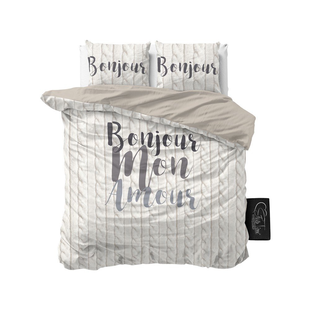 Povlečení z mikroperkálu na dvoulůžko Sleeptime Bonjour Amour, 240 x 220 cm v:905508