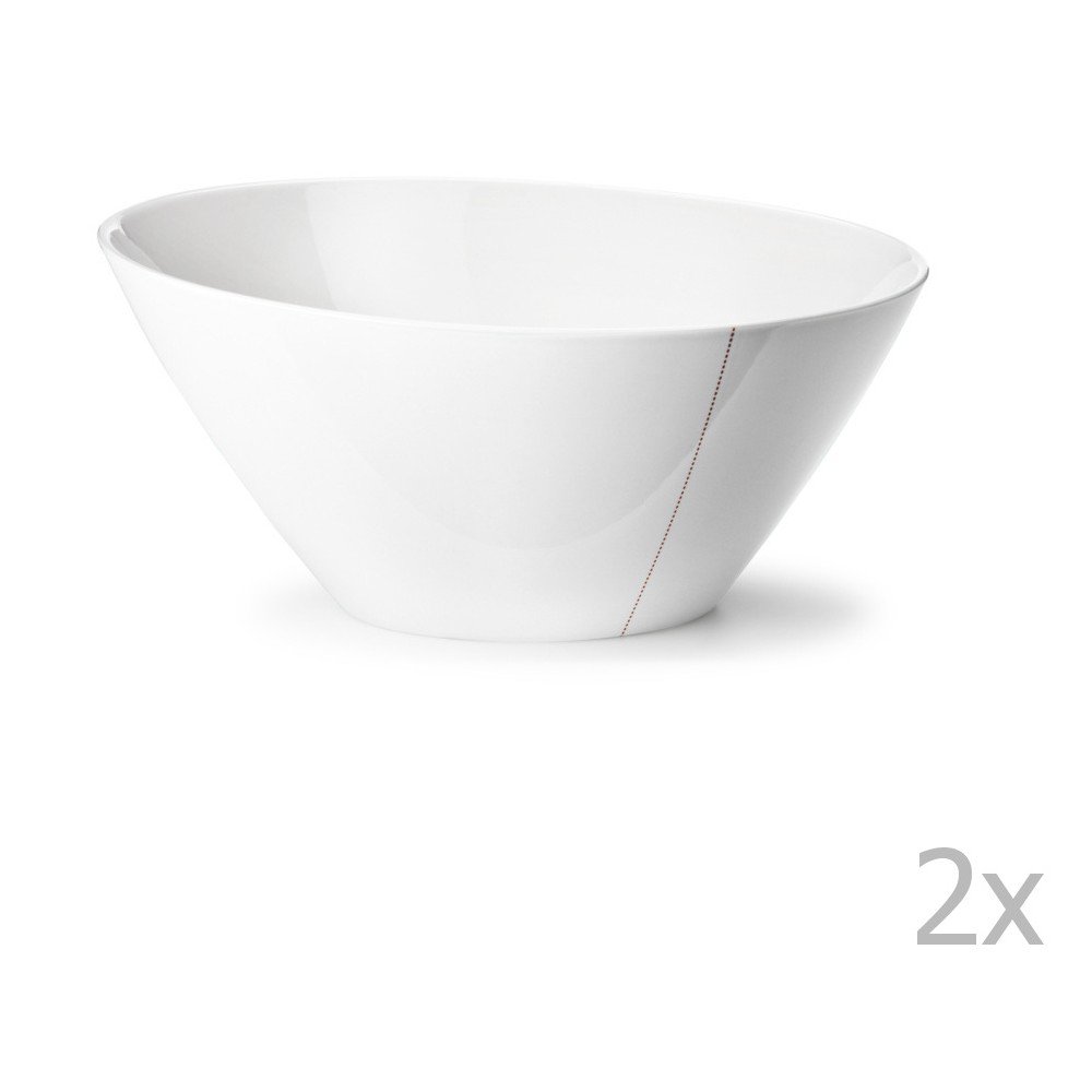 Sada 2 bílých ručně vyráběných mís Anne Black Tilt, ⌀ 26 cm v:920194