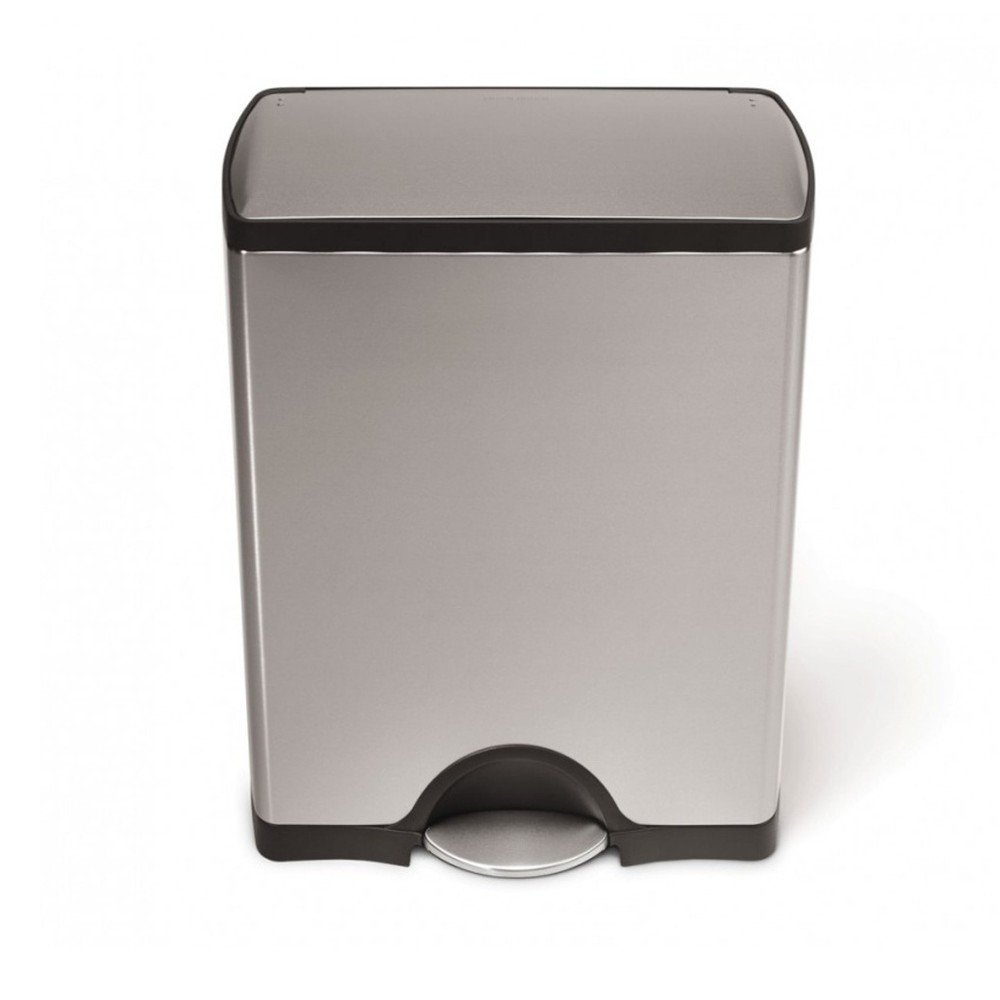 Stříbrný matný pedálový odpadkový koš simplehuman, 50 l v:716680