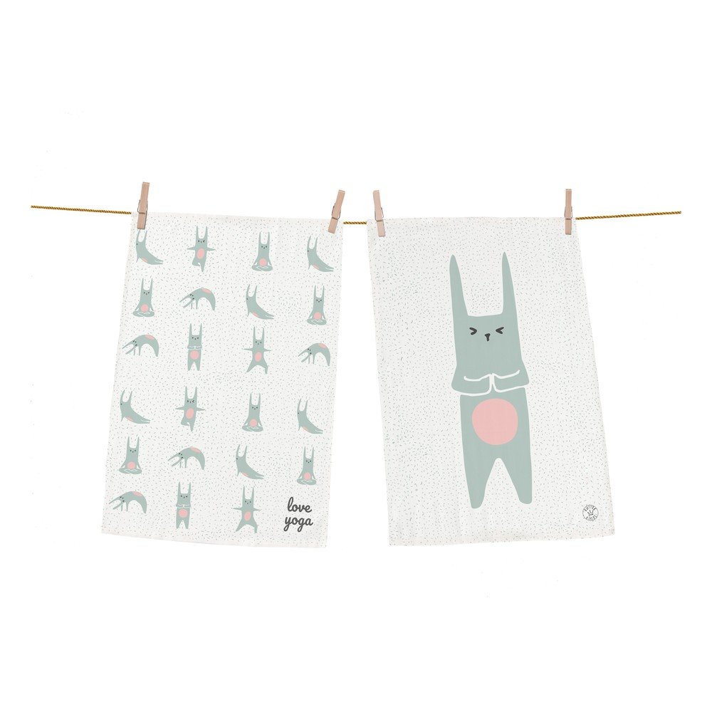 Set 2 kusů utěrek z bavlny Butter Kings Love Yoga, 70 x 50 cm v:1328366