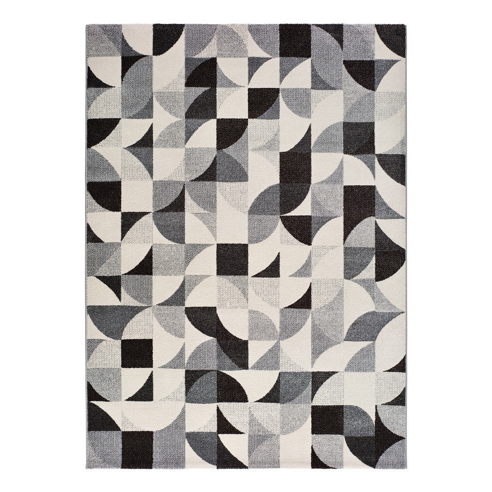 Šedý koberec Universal Adra Geo, 133 x 190 cm v:1376877
