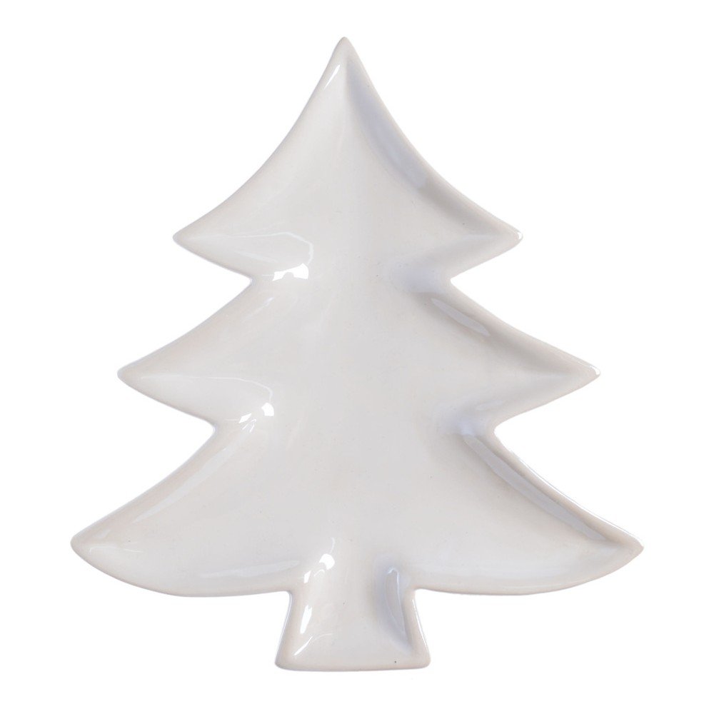 Bílý keramický talíř Ewax Christmas Tree, délka 24 cm v:1130224