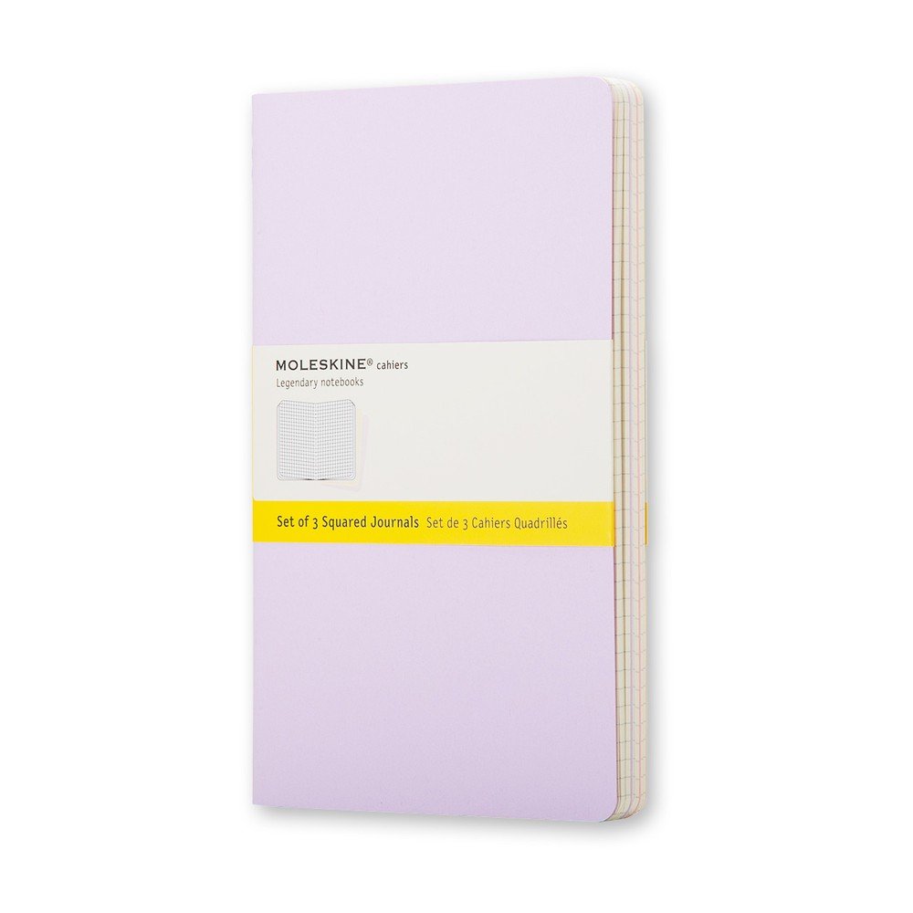 Sada 3 velkých notesů Moleskine Cahier Pastel, čtverečkované v:741806