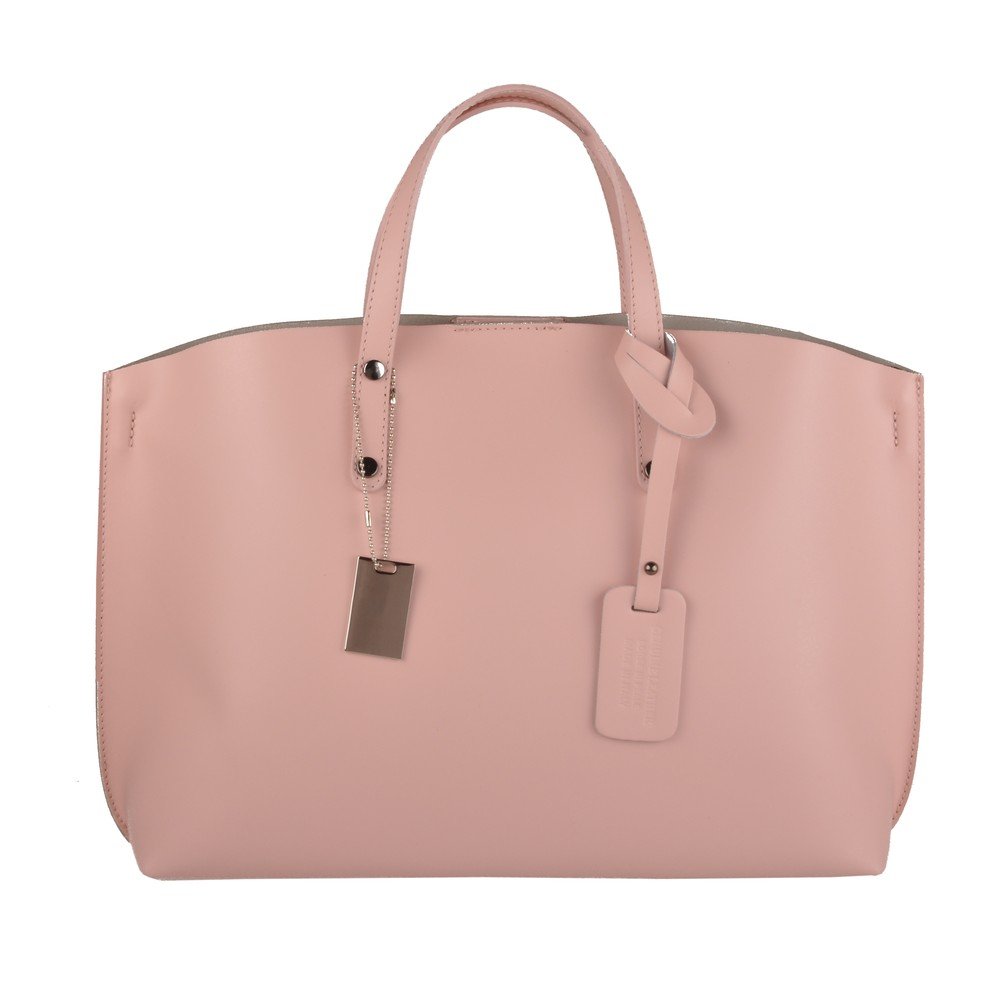 Růžová kožená kabelka Florence Bags Sparta v:709114