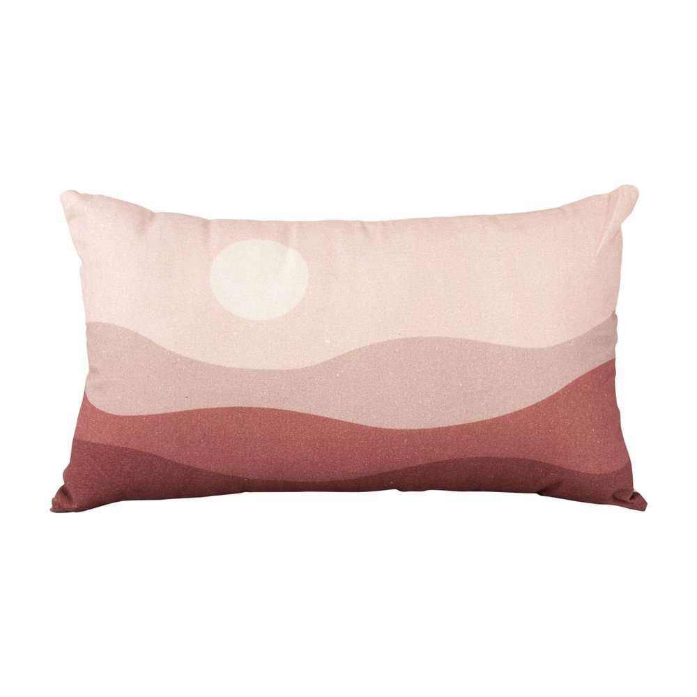 Růžovo-červený bavlněný polštář PT LIVING Pink Sunset, 50 x 30 cm v:1424561