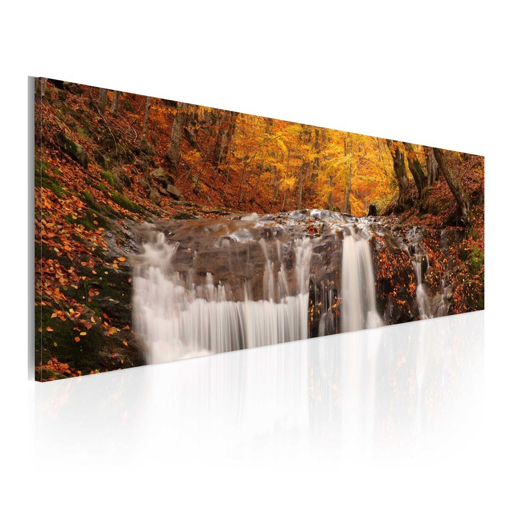 Obraz na plátně Artgeist Autumn Waterfall, 120 x 40 cm v:1140518