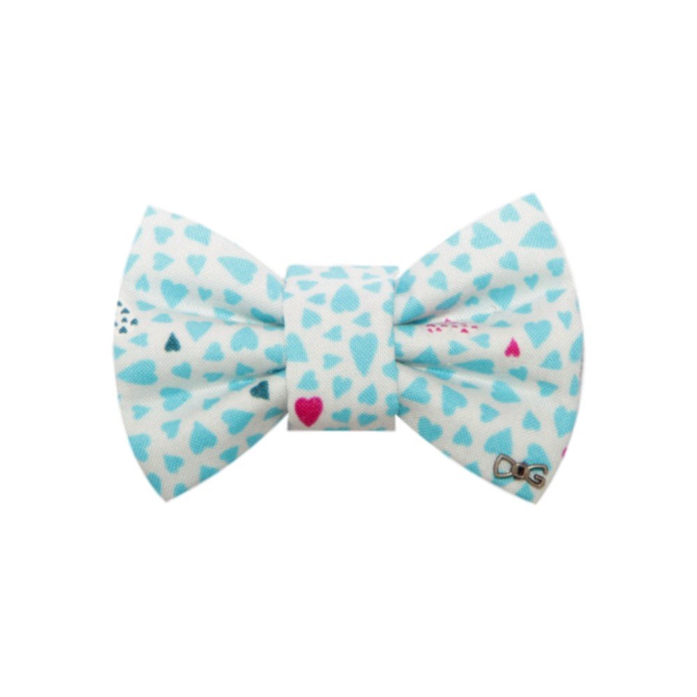 Bílý charitativní psí motýlek s modrými srdíčky FUNKY DOG, vel. L v:763854 Bílý charitativní psí motýlek s modrými srdíčky FUNKY DOG, vel. L v:763854