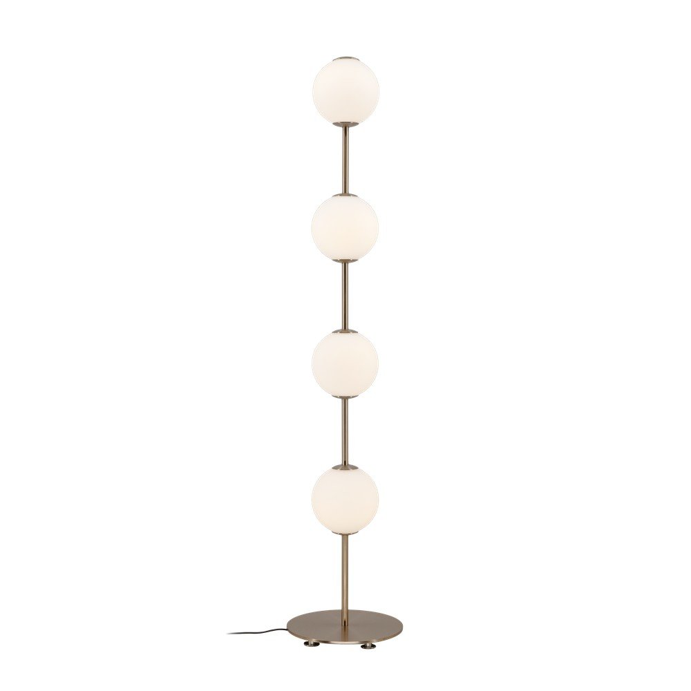 V mosazné barvě LED stmívatelná stojací lampa se skleněným stínidlem Audrey Floor – UMAGE v:1769548