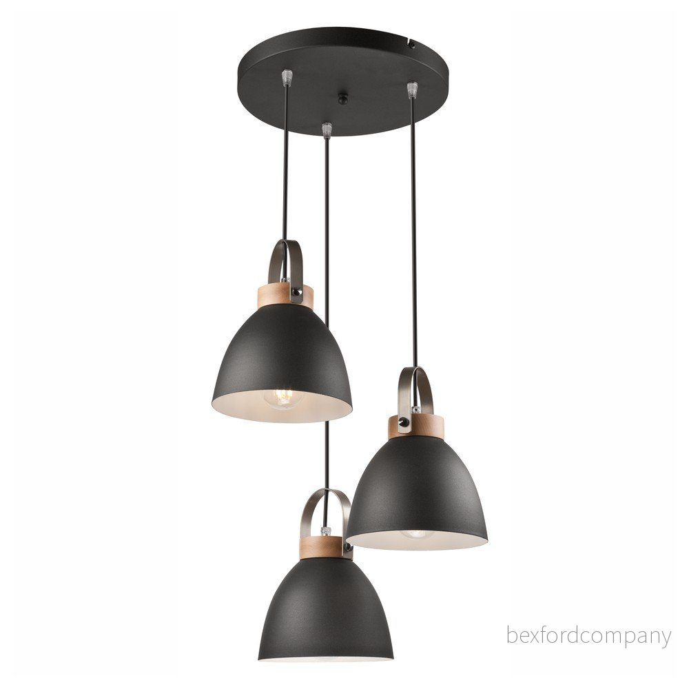 Černé závěsné svítidlo s kovovým stínidlem ø 37 cm Danielle – LAMKUR v:1215594