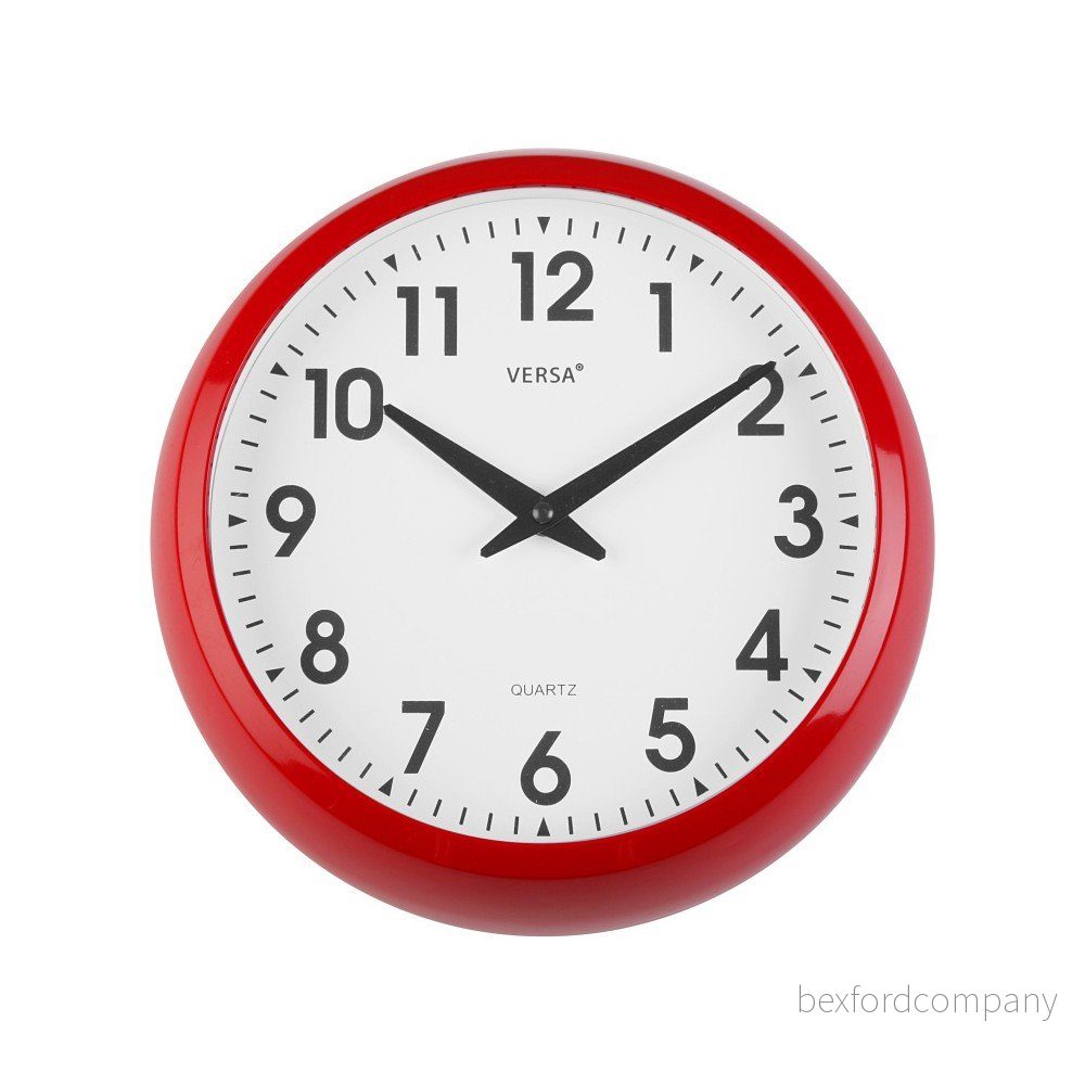 Nástěnné červené kuchyňské hodiny Versa, ⌀ 30 cm v:1231286