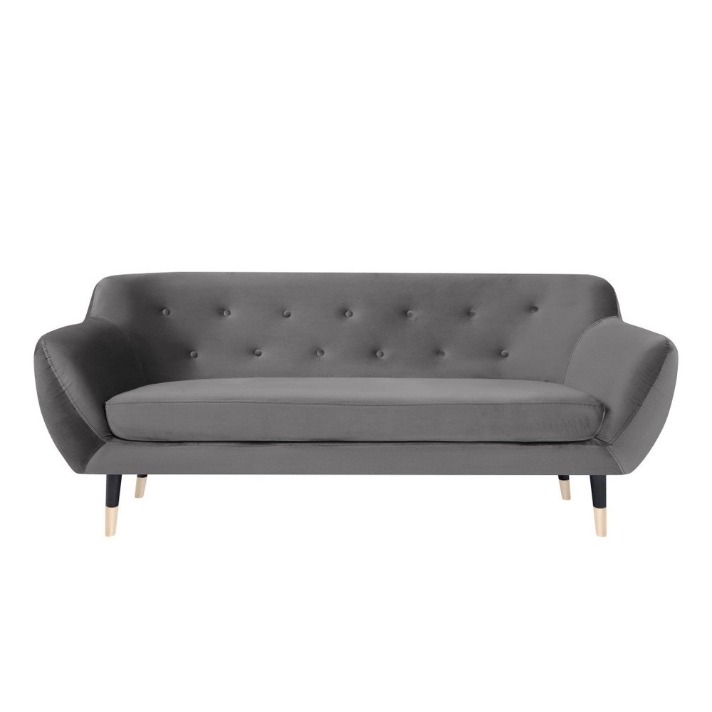 Šedá pohovka s černými nohami Mazzini Sofas Amelie, 188 cm v:983852