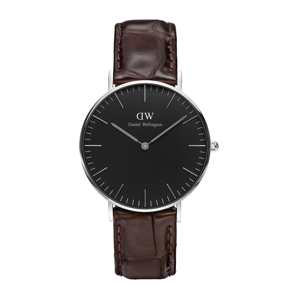 Unisex hodinky s hnědým páskem Daniel Wellington York Silver, ⌀ 36 mm v:749110
