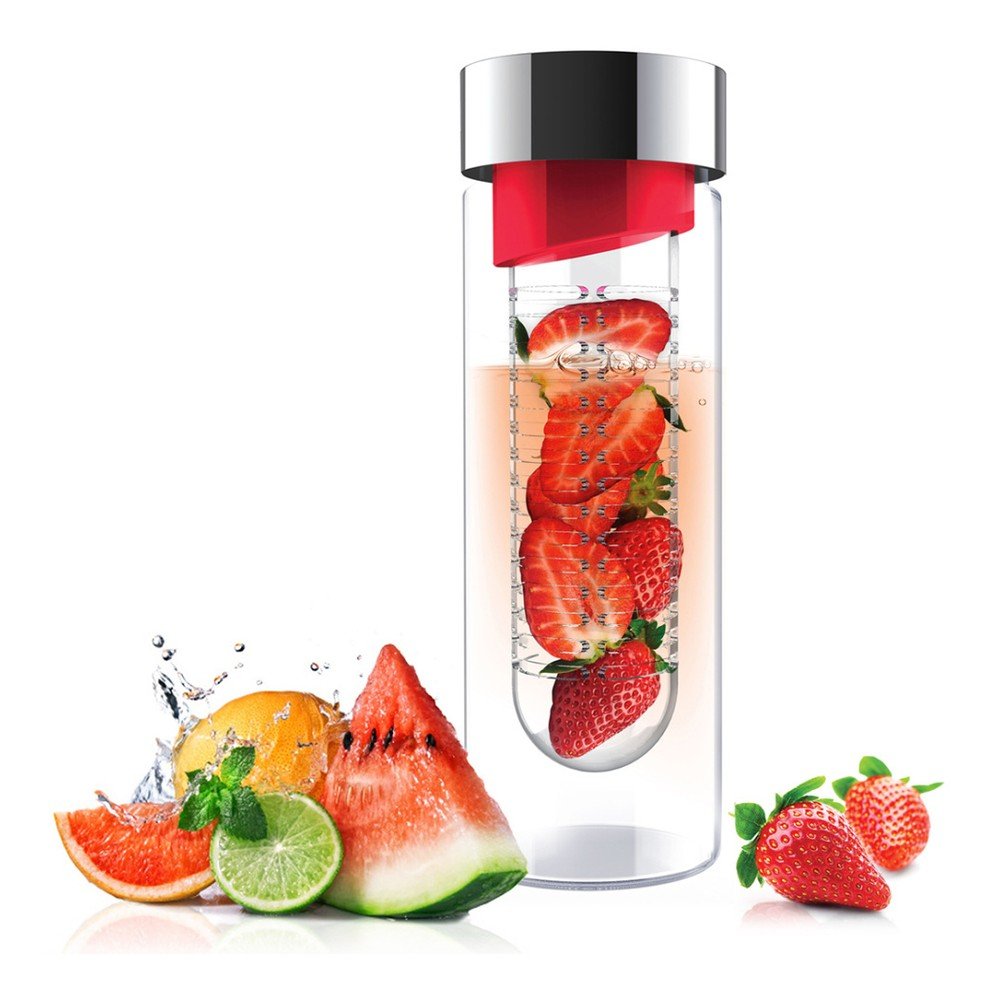 Červeno-stříbrná lahev Asobu Flavour It Kasso, 480 ml v:1066076