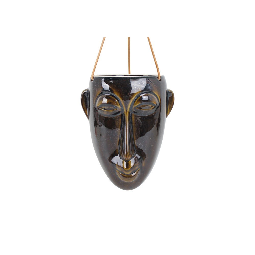 Tmavě hnědý závěsný květináč PT LIVING Mask, výška 22,3 cm v:1335772
