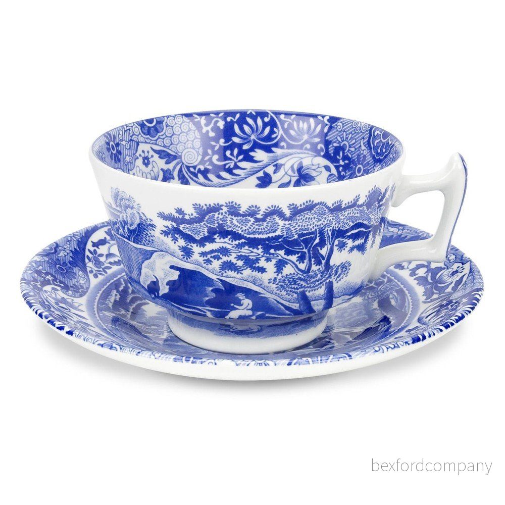 Sada 4 bílomodrých šálků s podšálkem Spode Blue Italian, 200 ml v:1206744
