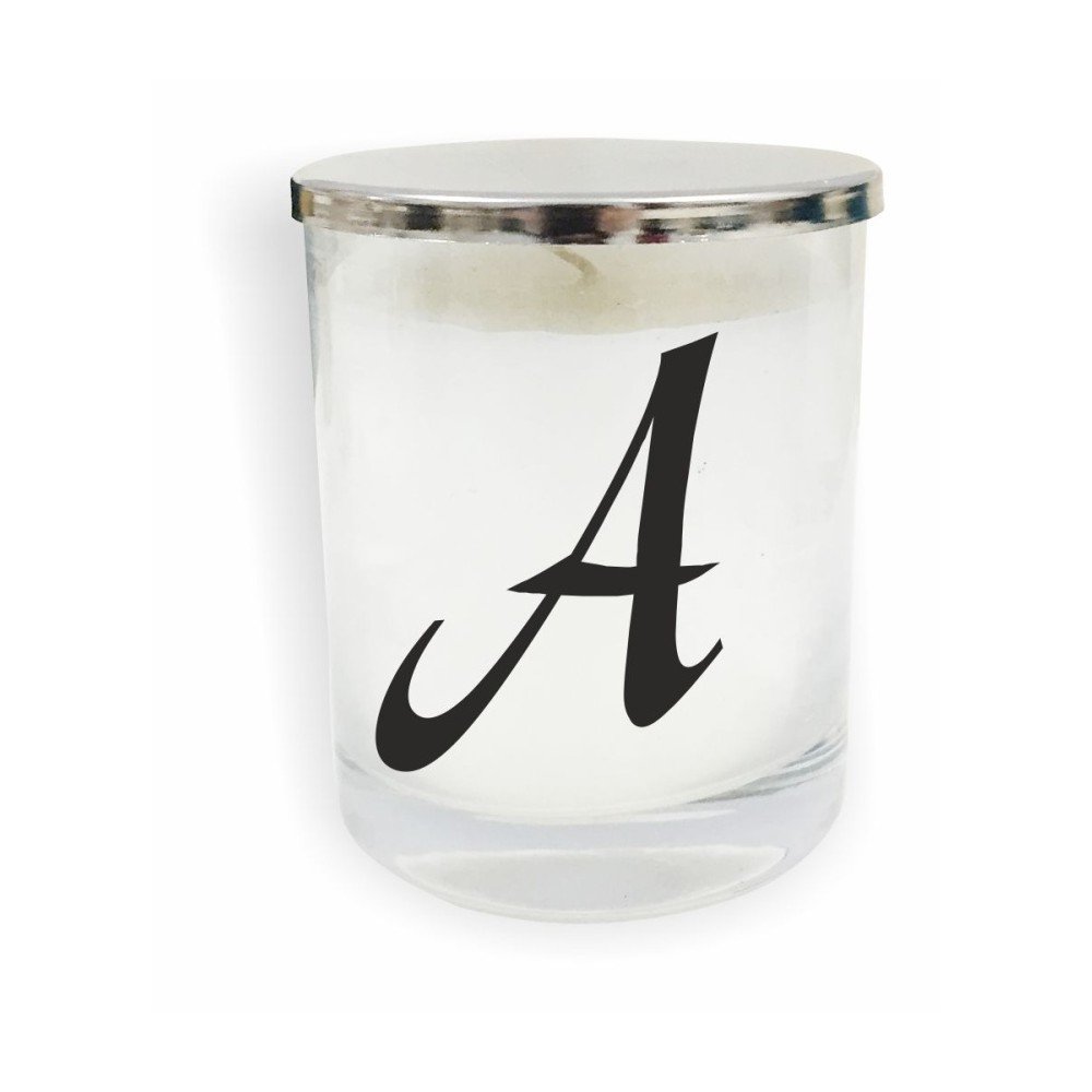 Bílo-černá svíčka North Carolina Scandinavian Home Decors Monogram Glass Candle A V2 v:1193220