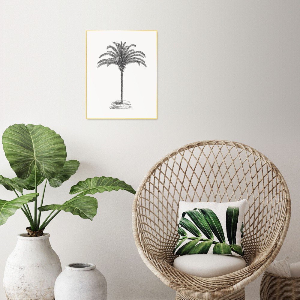 Obraz v rámu ve zlaté barvě OrangeWallz Palm Tree, 40 x 50 cm v:1144230