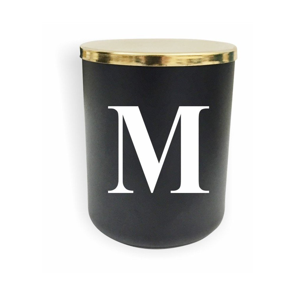Černo-bílá svíčka North Carolina Scandinavian Home Decors Monogram Glass Candle M v:1193268