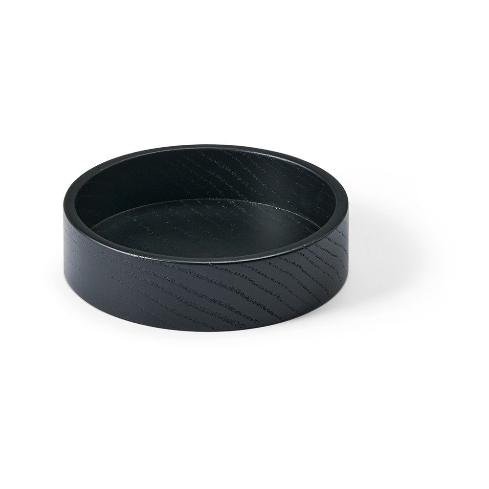 Černý dekorativní dřevěný úložný box ø 11x3 cm Circle S – LIND DNA v:1787824