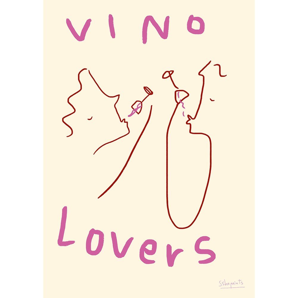 Plakát 50x70 cm Vino Lovers – Ruby Hughes – The Poster Club v:1826176