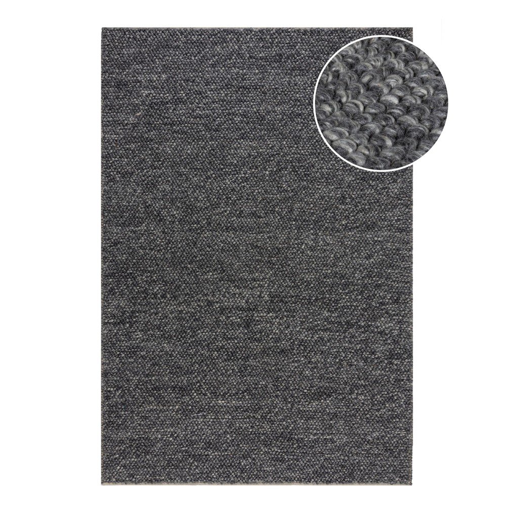 Tmavě šedý ručně tkaný koberec s příměsí vlny 80x150 cm Minerals – Flair Rugs v:1398851